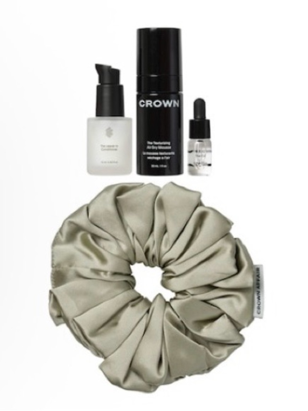 Crown Affair Hydration and Texture 4 Piece Set with Satin Scrunchie NWT